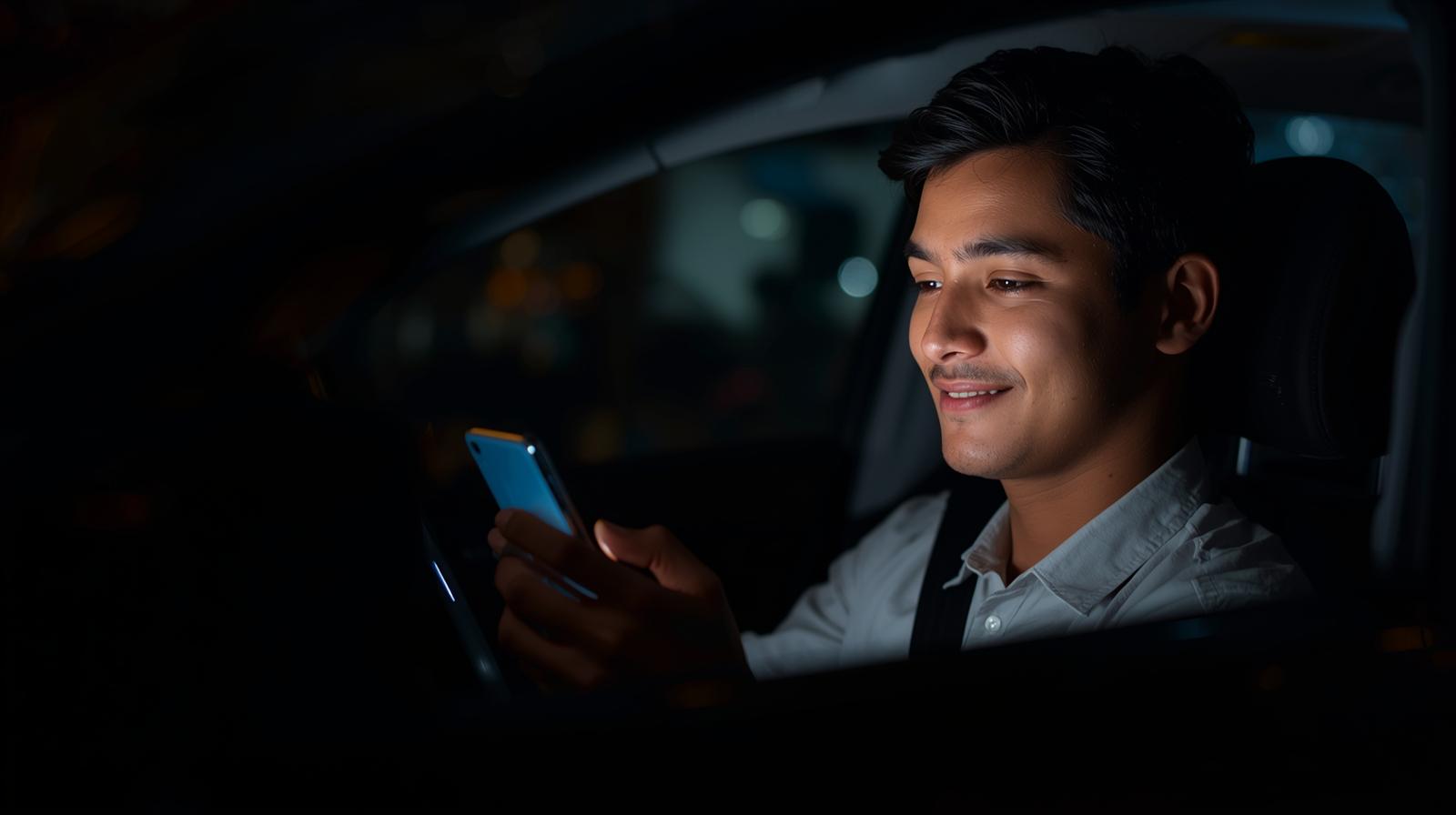 Delhi Driving Licence Online Process 2025 – young driver using smartphone to apply for DL