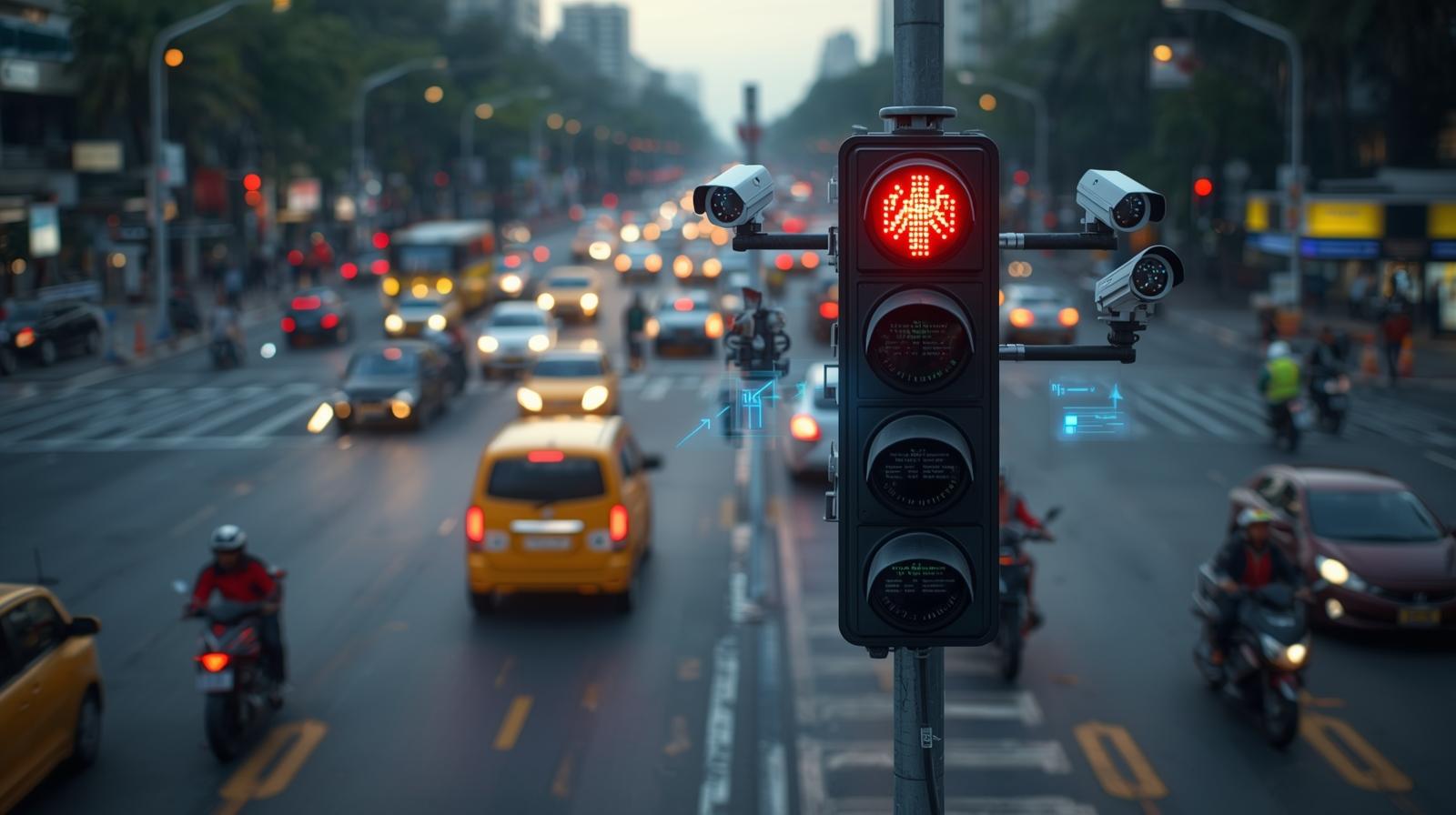 Delhi traffic ANPR and red-light cameras issuing e-challans in 2025