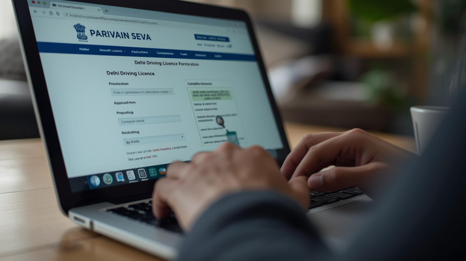 Online Delhi Driving Licence application form filling on Parivahan